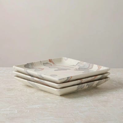 Marbled Glaze Plate Set of Four