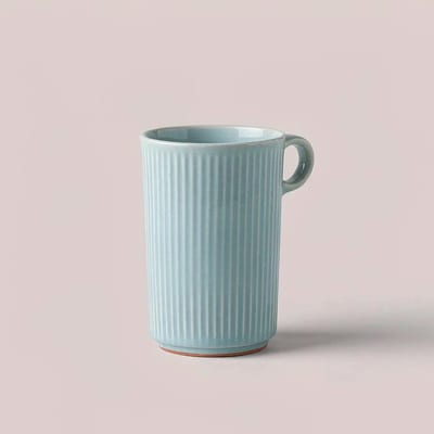 Ribbed Celadon Mug
