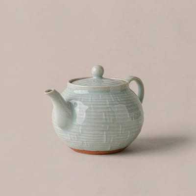 Ribbed Celadon Teapot