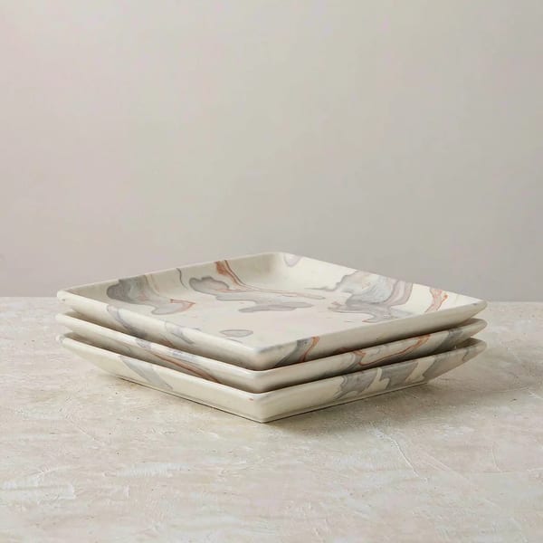 Marbled Glaze Plate Set of Four