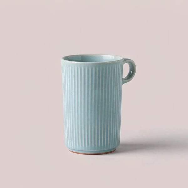 Ribbed Celadon Mug